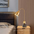 Lampe de chevet d&#39;hôtel nordique moderne en métal doré